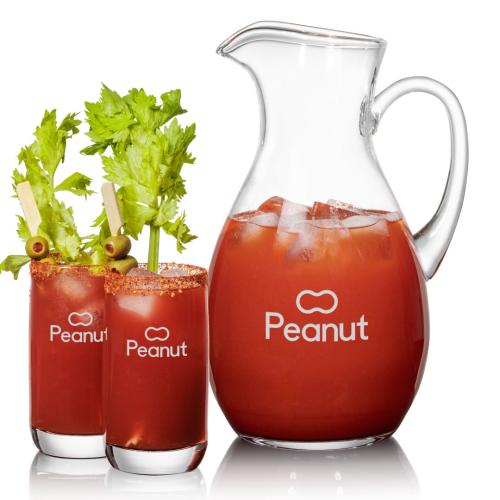 Corporate Recognition Gifts - Etched Barware - Geneva Pitcher & Sandown Beverage