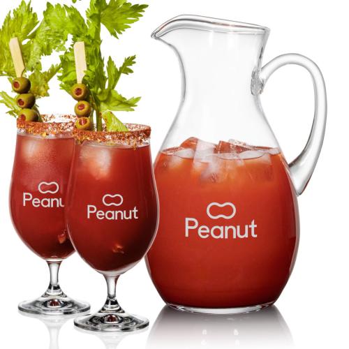 Corporate Recognition Gifts - Etched Barware - Geneva Pitcher & Rochdale Cocktail