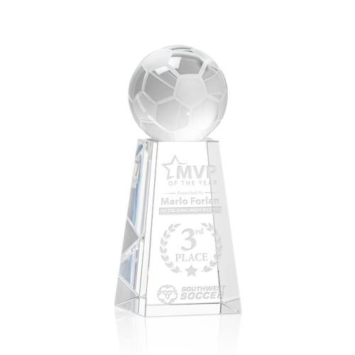 Corporate Awards - Sports Awards - Soccer Awards - Soccer Ball Spheres on Novita Base Crystal Award