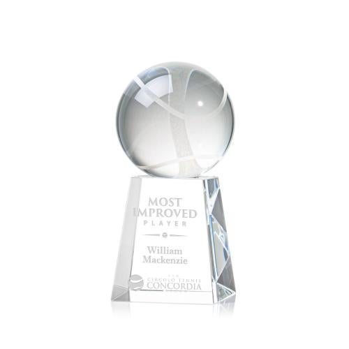 Corporate Awards - Sports Awards - Tennis Awards - Tennis Ball Spheres on Celestina Base Crystal Award