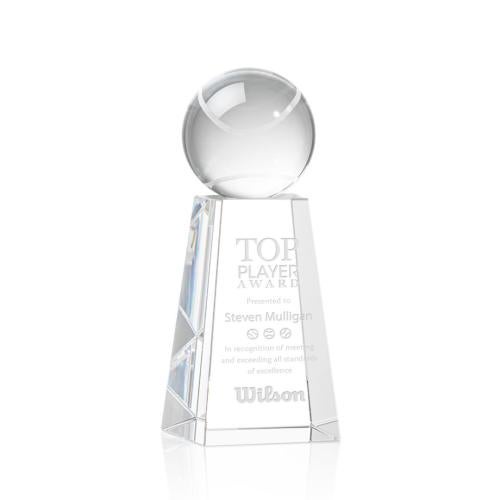 Corporate Awards - Sports Awards - Tennis Awards - Tennis Ball Spheres on Novita Base Crystal Award