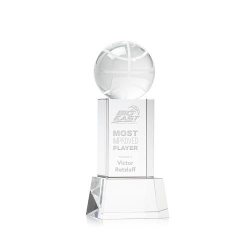 Corporate Awards - Sports Awards - Basketball Awards - Basketball Clear on Belcroft Base Spheres Crystal Award