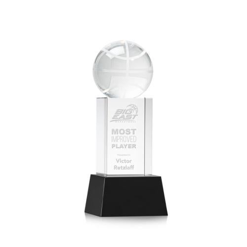 Corporate Awards - Sports Awards - Basketball Awards - Basketball Black on Belcroft Base Spheres Crystal Award