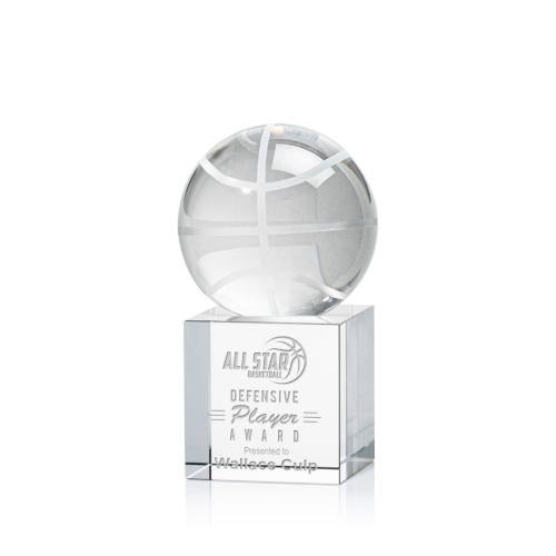 Corporate Awards - Sports Awards - Basketball Awards - Basketball Spheres on Granby Base Crystal Award