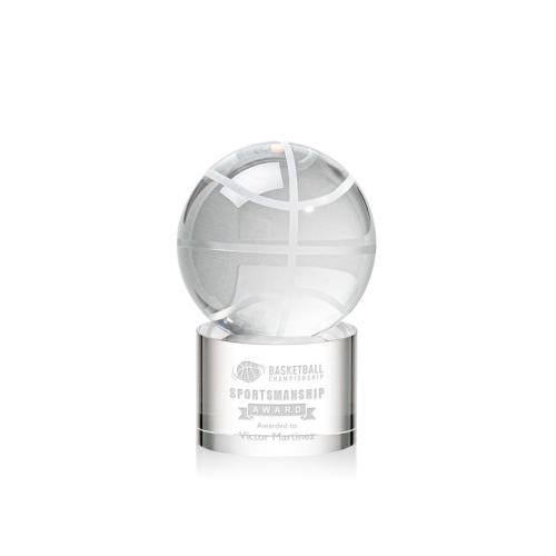 Corporate Awards - Sports Awards - Basketball Awards - Basketball Spheres on Marvel Base Crystal Award