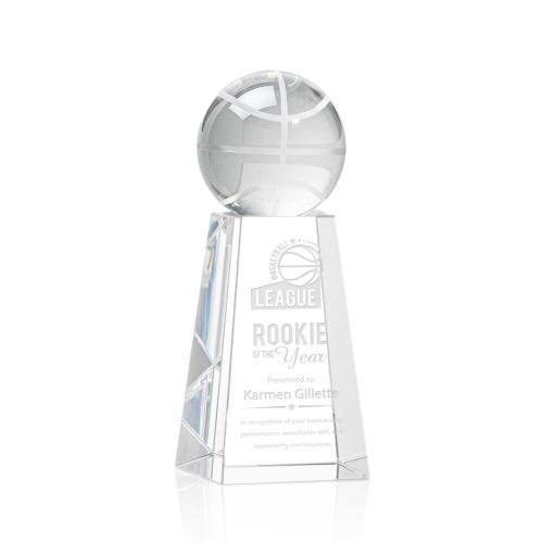 Corporate Awards - Sports Awards - Basketball Awards - Basketball Spheres on Novita Base Crystal Award