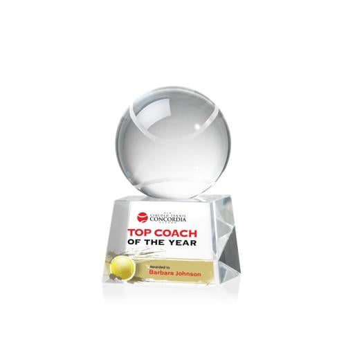 Corporate Awards - Sports Awards - Tennis Awards - Tennis Ball Full Color Spheres on Robson Crystal Award
