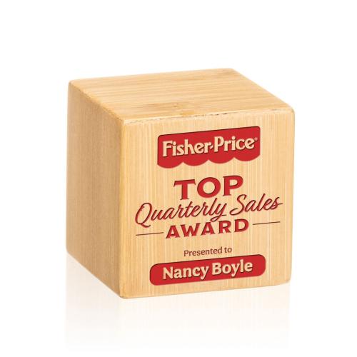 Corporate Awards - Eco Friendly Awards - Kenilworth Cube Bamboo Award