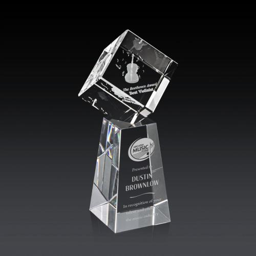 Corporate Awards - Modern Awards - Burrill 3D Crystal on Novita Base Award