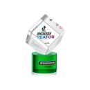 Burrill Full Color Green on Marvel Base Crystal Award