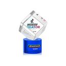 Burrill Full Color Blue on Marvel Base Crystal Award