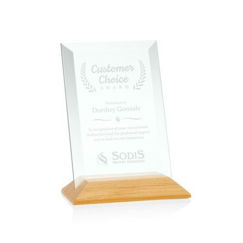 Corporate Awards - Glass Awards - Jade Glass Awards - Embassy Jade/Bamboo (Vert) Rectangle Glass Award