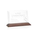 Embassy Starfire/Walnut (Horiz) Rectangle Crystal Award