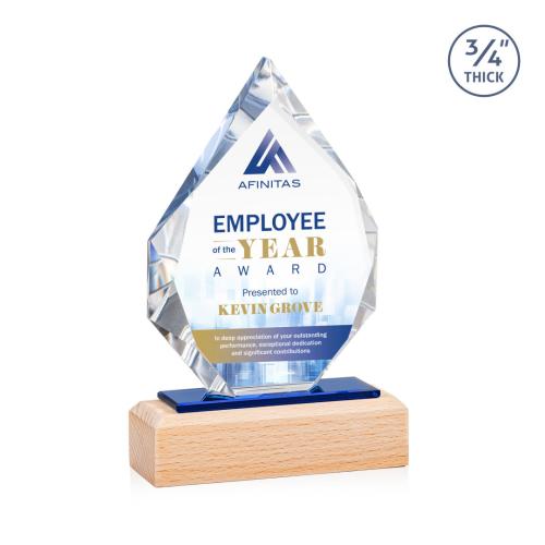 Corporate Awards - Eco Friendly Awards - Wood Awards - Ibiza Full Color Arch & Crescent Wood Award