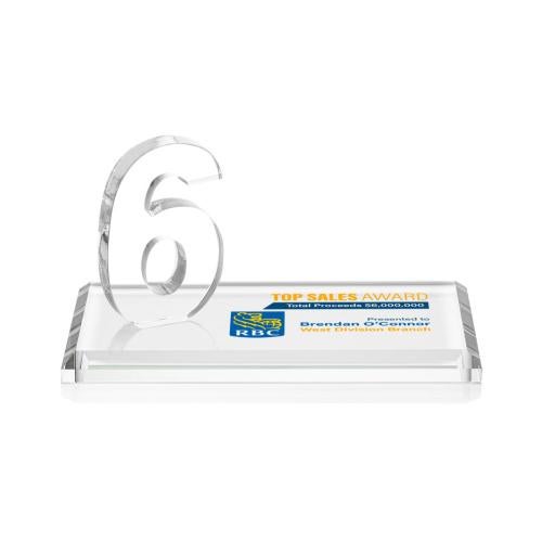 Corporate Awards - Sales Awards - Northam Milestone VividPrint ™ Clear Number Crystal Award