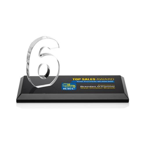 Corporate Awards - Sales Awards - Northam Milestone Vividprint™ Black Number Crystal Award