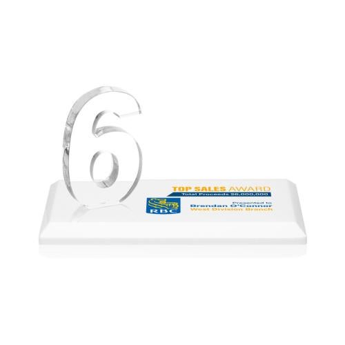Corporate Awards - Sales Awards - Northam Milestone Full Color White Number Crystal Award