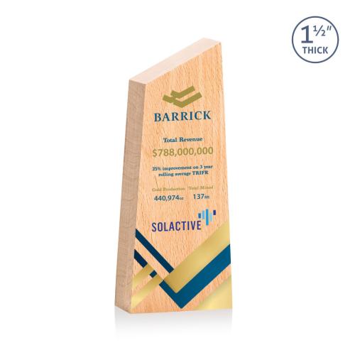 Corporate Awards - Eco Friendly Awards - Wood Awards - Nottinghill Full Color Peak Wood Award