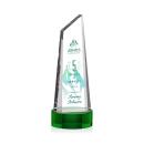 Akron Full Color Green on Base Obelisk Crystal Award