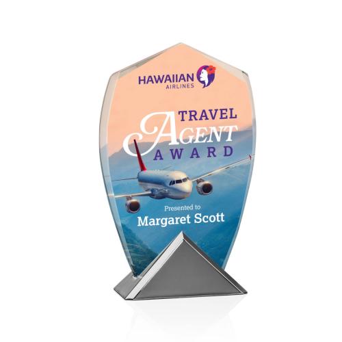 Corporate Awards - Full Color Awards - Catania Full Color Arch & Crescent Crystal Award