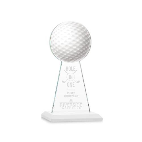 Corporate Awards - Crystal Awards - Crystal Pillar Awards - Edenwood Golf White Obelisk Crystal Award