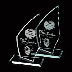 Curved Arrowhead Peak Glass Award - Crystal Awards