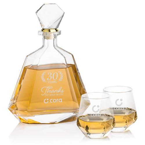 Corporate Recognition Gifts - Etched Barware - Hartsdale Decanter Set
