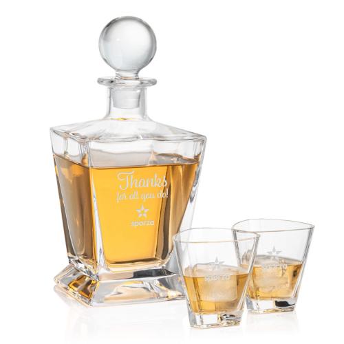 Corporate Recognition Gifts - Etched Barware - Millwood Decanter Set