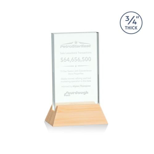 Corporate Awards - Glass Awards - Jade Glass Awards - Walkerton Jade/Bamboo (Vert) Rectangle Glass Award
