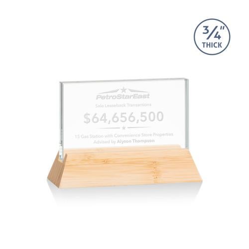Corporate Awards - Eco Friendly Awards - Walkerton Starfire/Bamboo (Horiz) Rectangle Bamboo Award