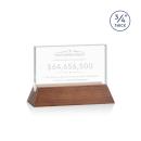 Walkerton Starfire/Walnut (Horiz) Rectangle Crystal Award
