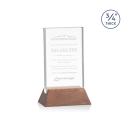 Walkerton Starfire/Walnut (Vert) Rectangle Crystal Award