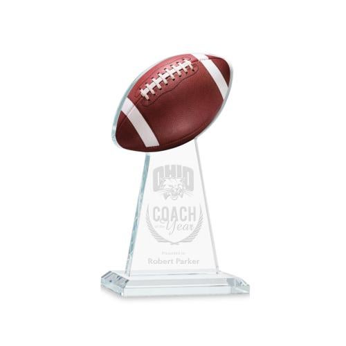 Corporate Awards - Crystal Awards - Crystal Pillar Awards - Edenwood Football Clear Obelisk Crystal Award