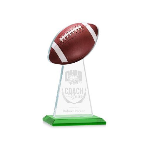 Corporate Awards - Crystal Awards - Crystal Pillar Awards - Edenwood Football Green Obelisk Crystal Award