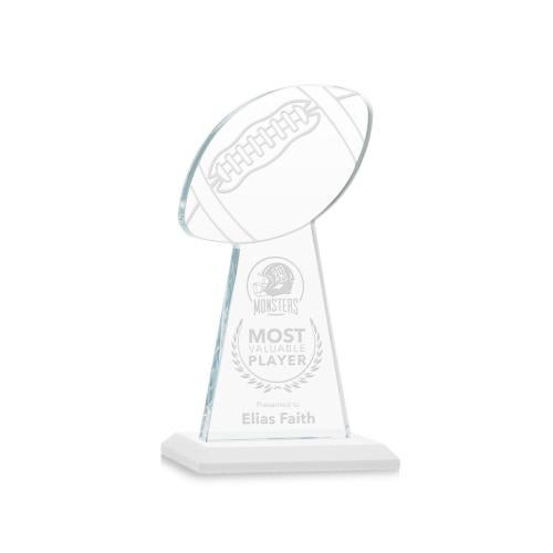 Corporate Awards - Crystal Awards - Crystal Pillar Awards - Edenwood Football White Obelisk Crystal Award