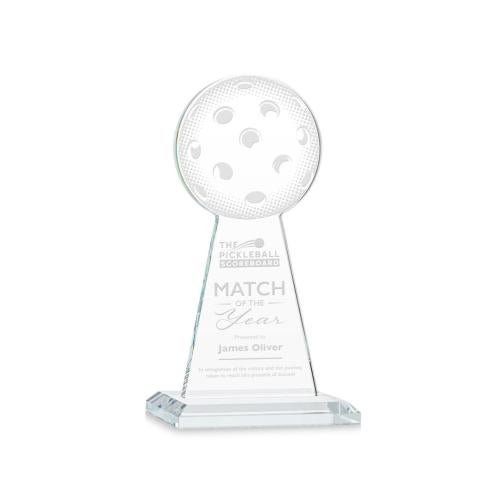 Corporate Awards - Crystal Awards - Crystal Pillar Awards - Edenwood Pickleball Clear Obelisk Crystal Award