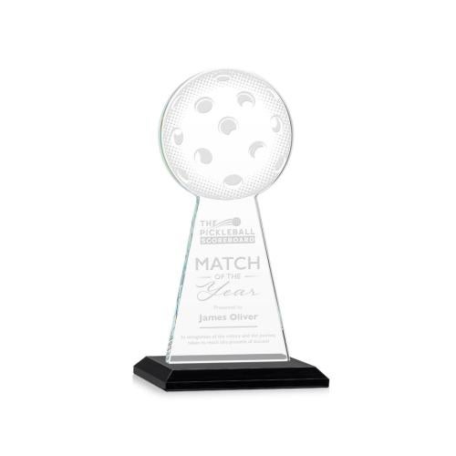 Corporate Awards - Crystal Awards - Crystal Pillar Awards - Edenwood Pickleball Black Obelisk Crystal Award
