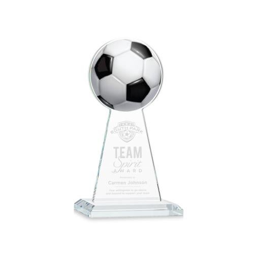 Corporate Awards - Crystal Awards - Crystal Pillar Awards - Edenwood Soccer Clear Obelisk Crystal Award