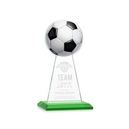 Corporate Awards - Crystal Awards - Crystal Pillar Awards - Edenwood Soccer Green Obelisk Crystal Award