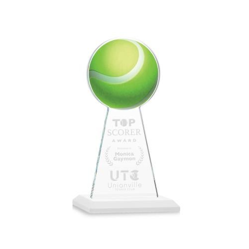 Corporate Awards - Crystal Awards - Crystal Pillar Awards - Edenwood Tennis White Obelisk Crystal Award