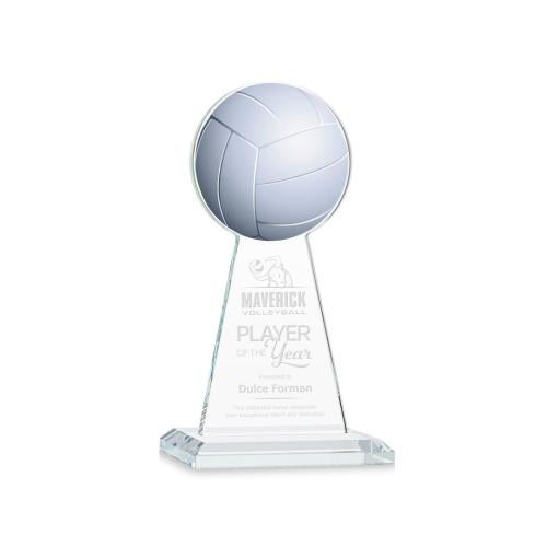 Corporate Awards - Crystal Awards - Crystal Pillar Awards - Edenwood Volleyball Clear Obelisk Crystal Award