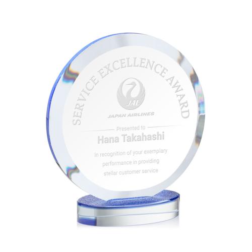 Corporate Awards - Glass Awards - Colored Glass Awards - Farlow Circle Crystal Award
