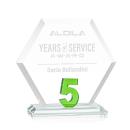 Riviera Anniversary Green  No 5 Number Crystal Award