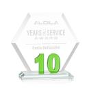 Riviera Anniversary Green  No 10 Number Crystal Award