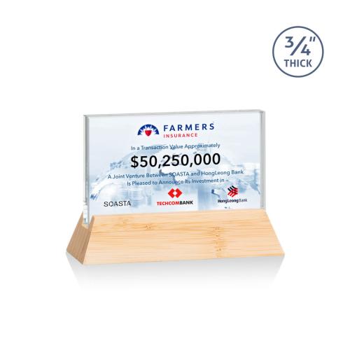 Corporate Awards - Full Color Awards - Walkerton Full Color Starfire/Bamboo (Horiz) Rectangle Bamboo Award