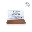 Walkerton Full Color Starfire/Walnut (Horiz) Rectangle Crystal Award
