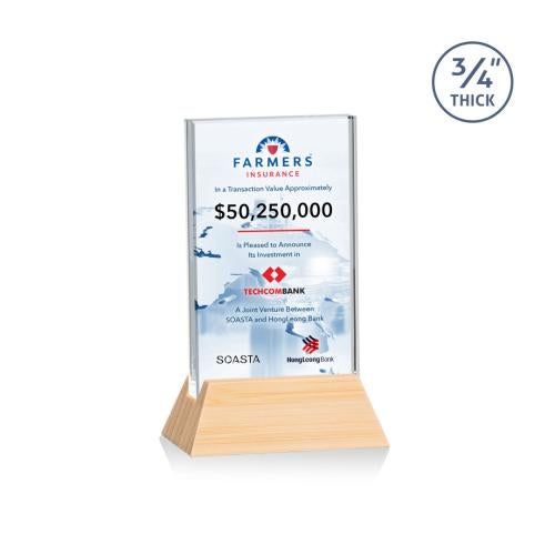 Corporate Awards - Full Color Awards - Walkerton Full Color Starfire/Bamboo (Vert) Rectangle Bamboo Award