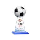 Edenwood Soccer Full Color Sky Blue Obelisk Crystal Award