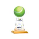 Edenwood Tennis Full Color Amber Obelisk Crystal Award
