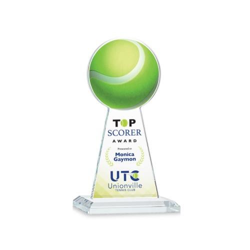 Corporate Awards - Crystal Awards - Crystal Pillar Awards - Edenwood Tennis  Full Color Clear Obelisk Crystal Award